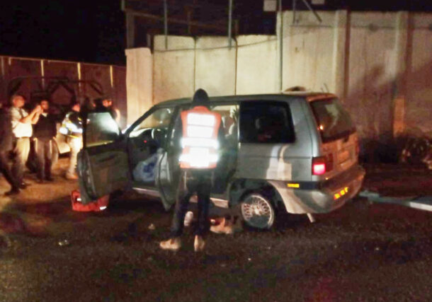 La escena del ataque terrorista cerca del antiguo asentamiento de Homesh en Cisjordania donde un israelí fue asesinado, el 16 de diciembre de 2021 (crédito: UNITED HATZALAH)