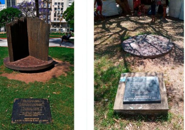 MONUMENTO vandalizado amia