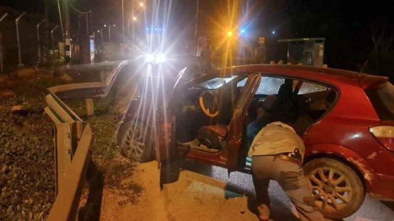 La escena de un presunto ataque de embestida en Cisjordania, 11 de enero de 2022. (FDI)