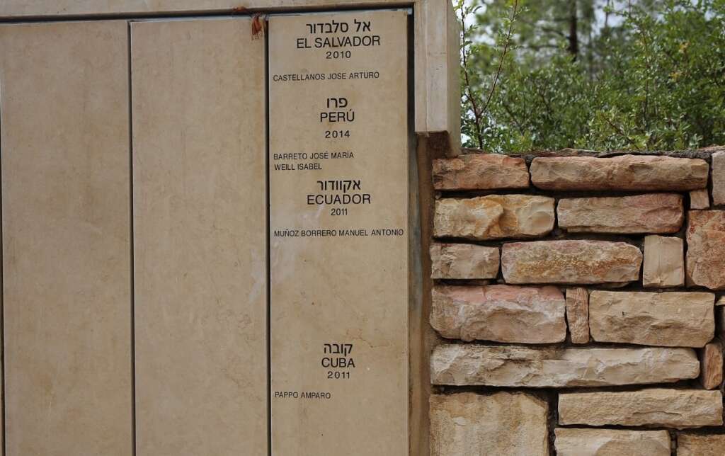 Un sector del monumento que recuerda en Jerusalén a los Justos entre las Naciones (Foto: Yad Vashem)