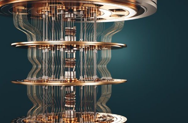 Representación 3D de una computadora cuántica (Shutterstock)