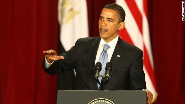 Barack Obama durante su discurso en El Cairo en 2009.