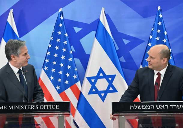 Naftali Bennett y Antony Blinken en Jerusalén