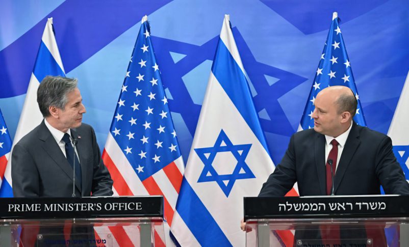 Naftali Bennett y Antony Blinken en Jerusalén