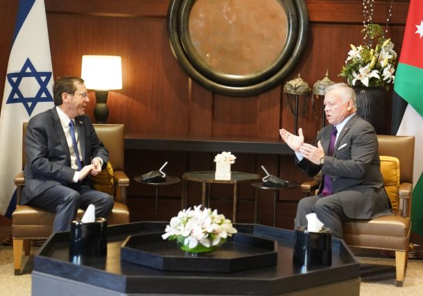 Presidente Herzog en Jordania con el Rey Abdullah II en Ammán