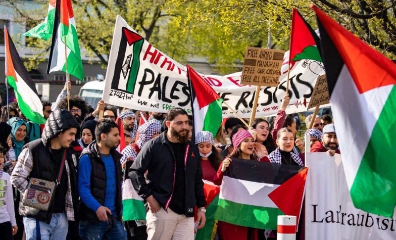 La demostración, registrada oficialmente como "Pro Palestina", rápidamente se convirtió en antisemitismo y odio total hacia el estado israelí Foto: Emmanuele Contini/NurPhoto/Shutterstock