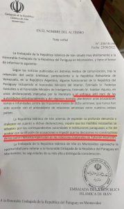 Radio Jai -Protesta diplomática de la República islámica de Irán entregada a la embajada de Paraguay en Montevideo