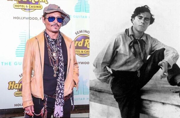 Radio Jai -Johnny Depp alrededor de 2019; Amedeo Modigliani alrededor de 1918. (Zak Bennett/AFP vía Getty Images; Apic/Getty Images vía JTA)
