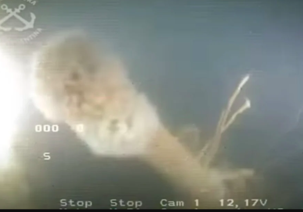 Radio Jai -El periscopio del submarino hallado en Necochea (Foto gentileza Eslabón Perdido)