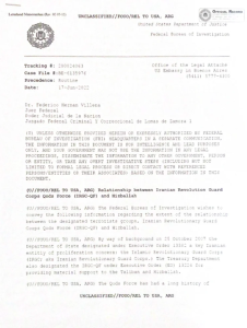 Radio Jai -Facsímil del informe del FBI que menciona al terrorista Qasir y su vinculación con el tráfico ilegal de oro que se hacía con el avión de Mahan Air-EMTRASUR incautado en Ezeiza
