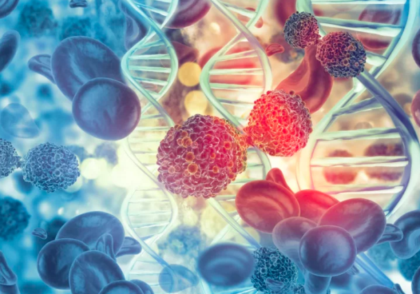 Radio Jai -Tecnología israelí proporciona información instantánea sobre el ADN de los tumores Imagen ilustrativa: células cancerosas sobre un fondo de ADN (Mohammed Haneefa Nizamudeen vía iStock by Getty Images)