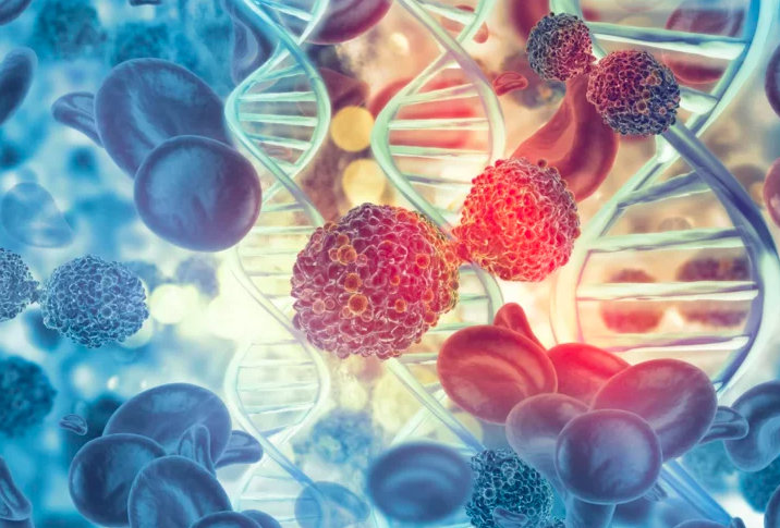 Radio Jai -Tecnología israelí proporciona información instantánea sobre el ADN de los tumores Imagen ilustrativa: células cancerosas sobre un fondo de ADN (Mohammed Haneefa Nizamudeen vía iStock by Getty Images)