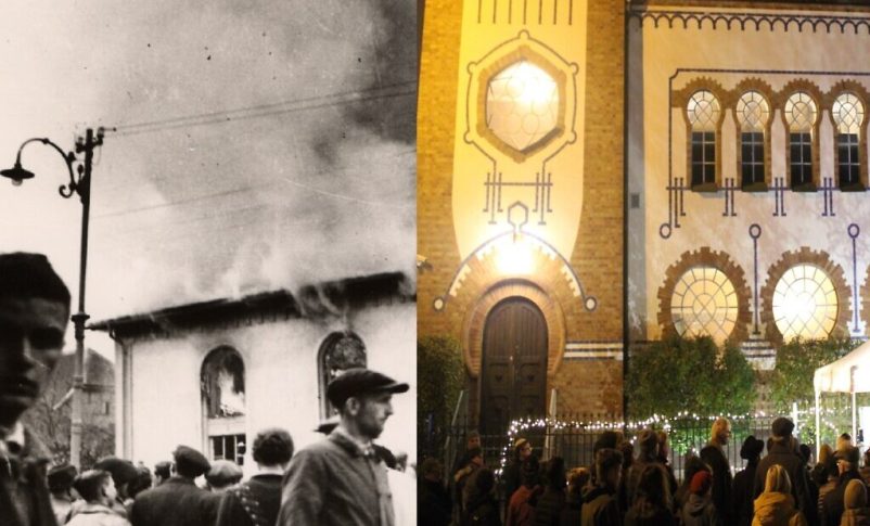 Radio Jai -Kristallnacht en Alemania y una sinagoga en Malmo, Suecia, participando en 'Light from the Synagogue' (dominio público y Dalia Yohanan)