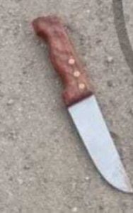 Radio Jai -Un cuchillo utilizado por un presunto atacante palestino en la ciudad de Huwara, en Cisjordania, el 2 de diciembre de 2022 (Policía de Israel)
