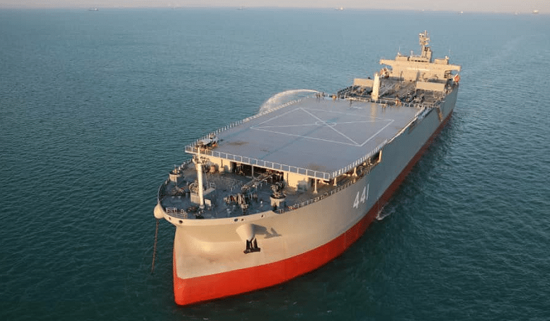 Radio Jai -Lula abre los puertos brasileños a barcos de guerra iraníes Tan solo el Makran, un petrolero convertido en buque de guerra, es capaz de transportar cinco helicópteros. (Twitter)