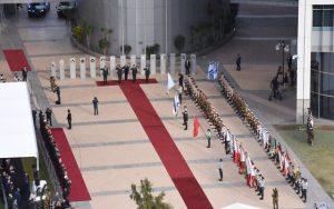 Radio Jai -Una guardia de honor se lleva a cabo en la sede militar en Tel Aviv para el jefe entrante de las FDI, Herzi Halevi, y el jefe saliente, Aviv Kohavi, 16 de enero de 2023. (Fuerzas de Defensa de Israel)