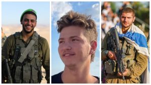 Radio Jai - Las FDI ANUNCIARON el fallecimiento de 3 soldados caídos en combate: Sto Lavi Gihassi Z´L, de la Brigada Nahal, 19 años Tte Omri Shortz Z´L, combatiente de paracaidistas, tenía 21 años Tte Yaakov Elian Z´L, comandante de pelotón Fuerza Aérea de Givati, 20 años 