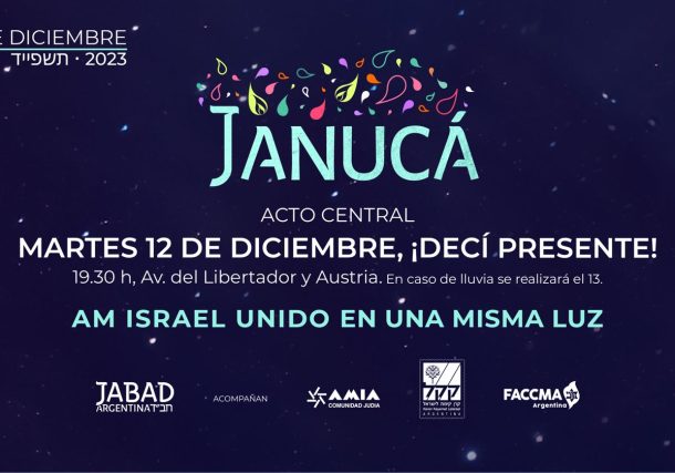 Radio Jai-Gran Acto Central de Janucá el martes 12: Unidos en una misma luz contra el terrorismo