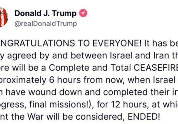Radio Jai:Irán no ha aceptado un alto el fuego. Trump está mintiendo de nuevo dice el Tehran Times
