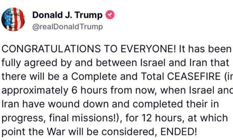 Radio Jai:Irán no ha aceptado un alto el fuego. Trump está mintiendo de nuevo dice el Tehran Times