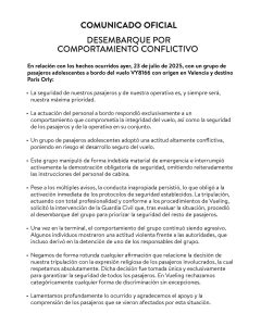 Radio Jai: comunicado de Vueling tras el desembarco de 50 adolescentes