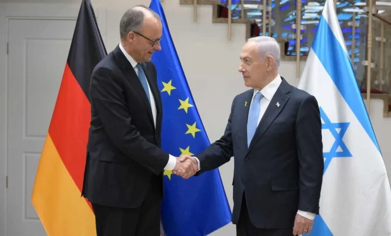 Radio Jai-Merz en Israel para su primera visita como canciller alemán