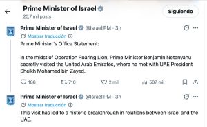 Radio Jai: Netanyahu revela que visitó en secreto los Emiratos Árabes Unidos durante la guerra de Irán - "Avance histórico"